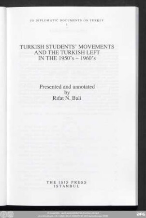 Turkish students' movements and the Turkish left in the 1950's-1960's