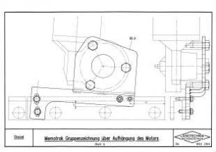 Memotrak Gruppenzeichnung über Aufhängung des Motors (Blatt 9)