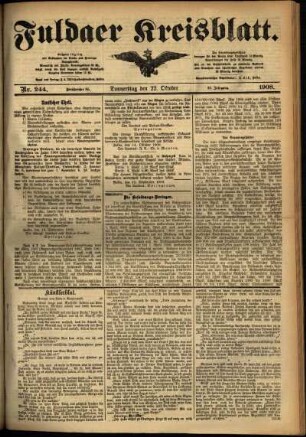 Ausgabe vom Donnerstag, den 22. Oktober 1908.