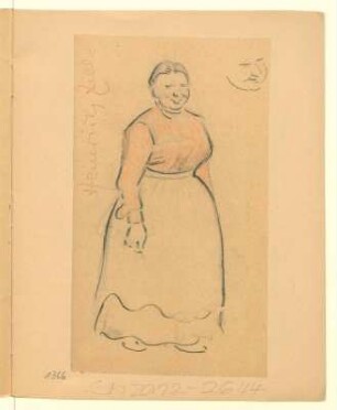 Studie einer Frau mit Schürze