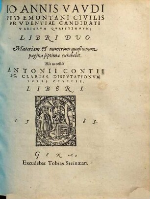 Variarum Quaestionum libri II : his acc. Contii Disputationes ...