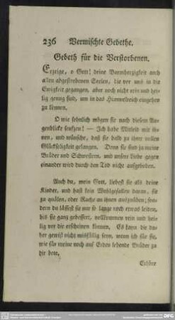Vermischte Gebethe