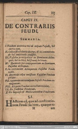 Caput IX. De Contrariis Feudi