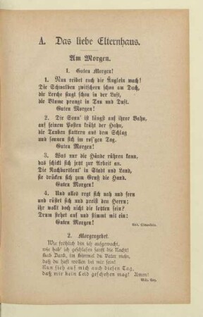 A. Das liebe Elternhaus