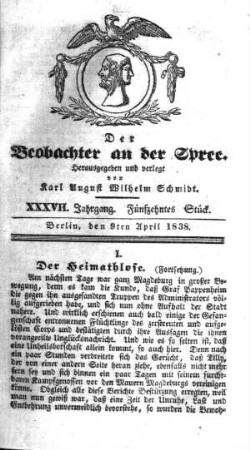 15. Stueck, 9. April 1838
