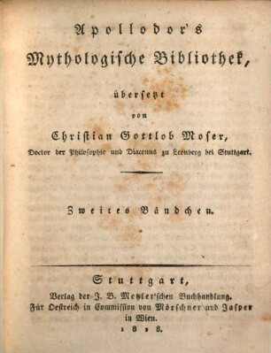 Apollodor's Mythologische Bibliothek, 2