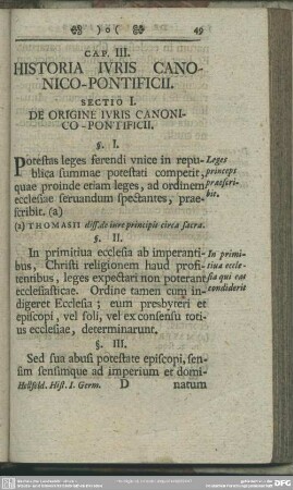 Cap. III. Historia Iuris Canonico-Pontificii