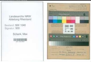 Entnazifizierung Max Schenk , geb. 17.03.1907 (Ingenieur)