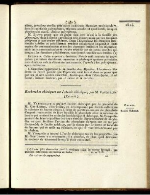 Recherches chimiques sur l'Acide chlorique