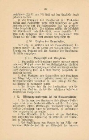 § 30. Beginn der Bauarbeiten