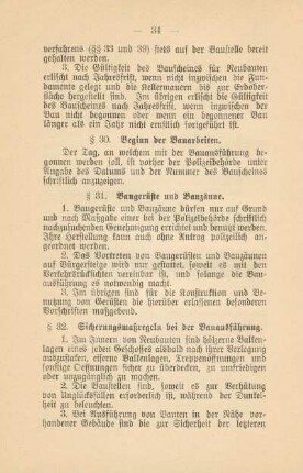 § 30. Beginn der Bauarbeiten
