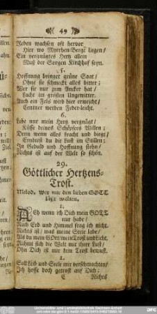 29. Göttlicher Hertzens-Trost.