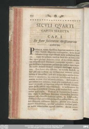 Seculi Quarti. Capita Selecta.