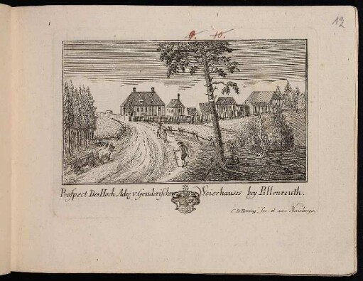 Prospect Des Hoch Ade[ligen] v. Geuderischen Weierhauses bey Pillenreuth. - Herrensitz Weiherhaus bei Pillenreuth, Nürnberg-Pillenreuth