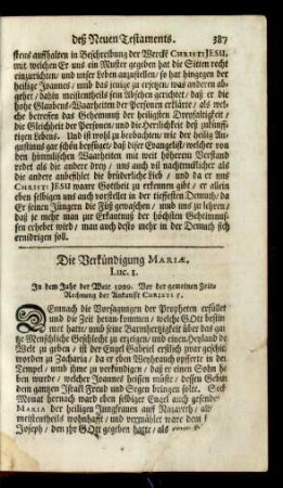 Die Verkündigung Mariae. Luc. 1.