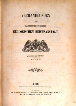 Verhandlungen der Geologischen Reichsanstalt. 1870