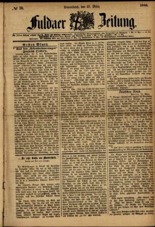 Ausgabe vom Samstag, den 27. März 1886.