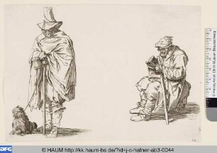 Der Bettler und sein Hund; Der sitzende essende Bettler