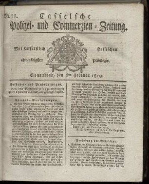 Nr. 11, Sonnabend, den 6ten Februar 1819