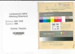 Entnazifizierung Theodor Duhme , geb. 28.02.1904 (Ingenieur)