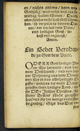 Ein Gebet Bernhardi/ zu Gott dem Vater.