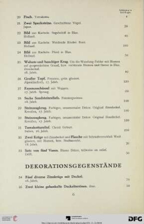 Dekorationsgegenstände (Nr. 34-67)