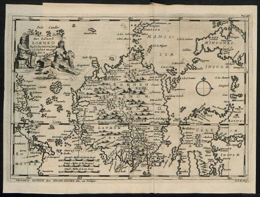 Het eiland Borneo tussen Sumatra,Java, Celebes ...