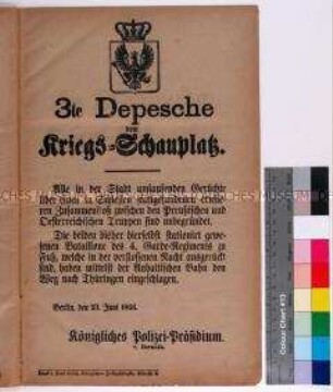 3. Depesche vom Kriegsschauplatz; Berlin, 23. Juni 1866