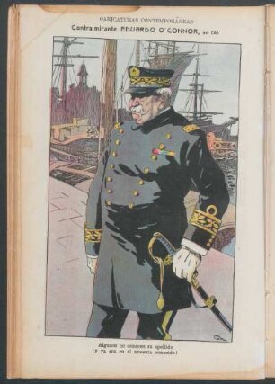 Contralmirante Eduardo O'Connor : Caricaturas contemporáneas