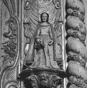 1. Altar auf der Südseite: Heiliger Christophorus, Heiliger Bischof und weibliche Heilige