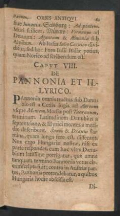 Caput VIII. De Pannonia Et Illyrico.