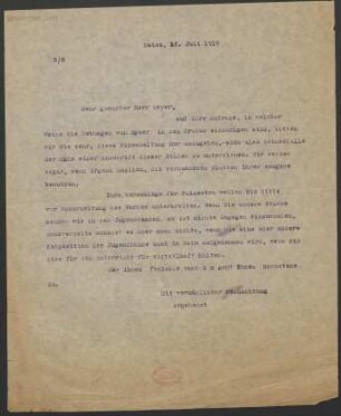Brief an Fritz Meyer : 18.07.1919