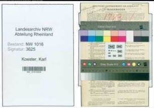 Entnazifizierung Karl Koester , geb. 07.05.1893 (Techn.betriebsassistent)