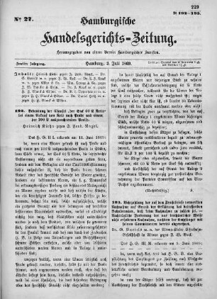 No. 27. 3. Juli 1869