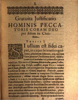 Exercitationum theologicarum disputatio VI., de arduo iustificationis articulo ...