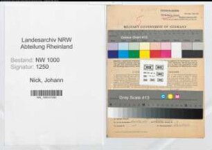Entnazifizierung Johann Nick, geb. 04.08.1902 (Gartenmeister)