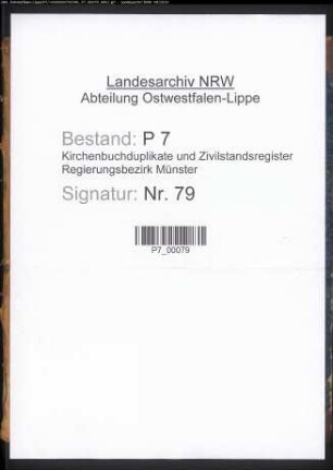 Zivilstandsregister der Munizipalität Beelen (G 1814, Hammscher Kreis, Kanton Sassenberg, Bezirk Beelen). (Gemeinde: Beelen, Kreis Warendorf)