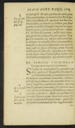 De Iudiciis Criminalibus, quae mero imperio expediuntur.