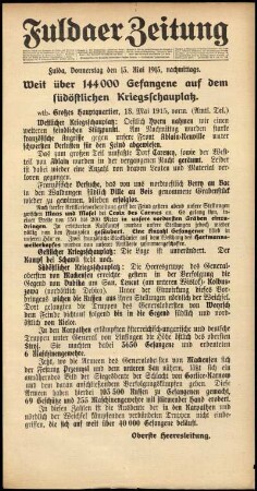 Ausgabe vom Donnerstag, den 13. Mai 1915.
