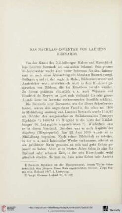 Das Nachlass-Inventar von Laurens Bernards