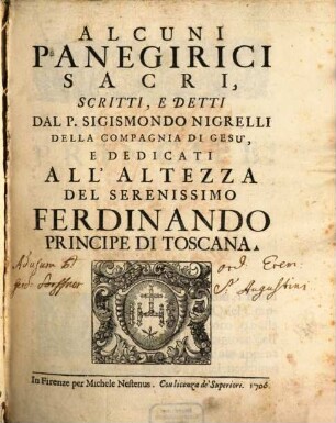 Alcuni Panegirici Sacri