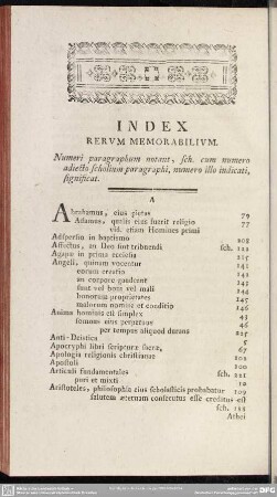 Index Rerum Memorabilium