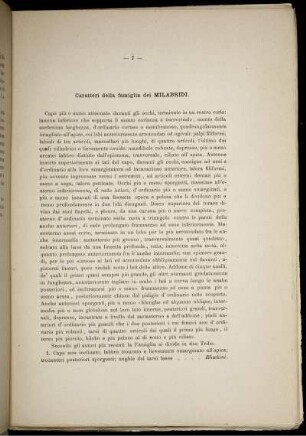Caratteri della famiglia dei Milabridi.