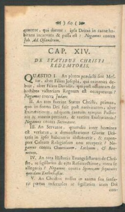 Cap. XIV. De Statibus Christi Redemtoris.