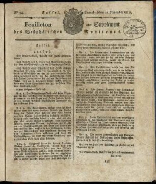 No. 94, Sonnabend den 21. November 1812