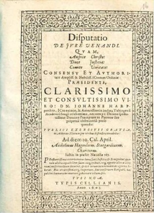 Disputatio de iure venandi