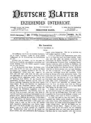 Ein Lesestück : (Schluss)