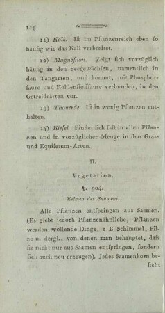 Keimen des Saamens.