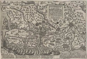 FLANDRIA/ BOREALIS./ Eigentliche Verzeichnus der/ Graeffschaft Flandern, wie dieselbige/ ... was sich von anfang Maiens uff jeder pla-/ tzen zugetragen. Im Iahr Christi 1604.