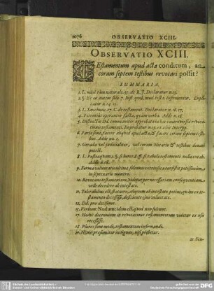 Observatio XCIII. Testamentum apud acta conditum, an coram septem testibus revocari possit?